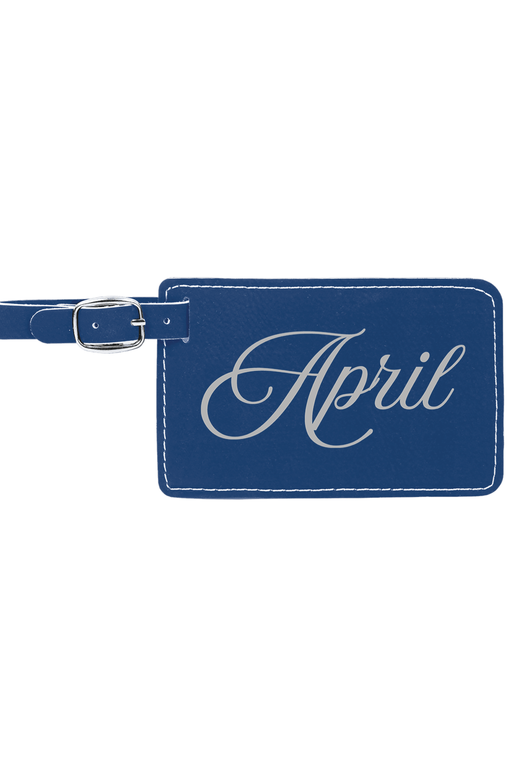 April - 4 1/4" x 2 3/4" Laserable Leatherette Luggage Tag