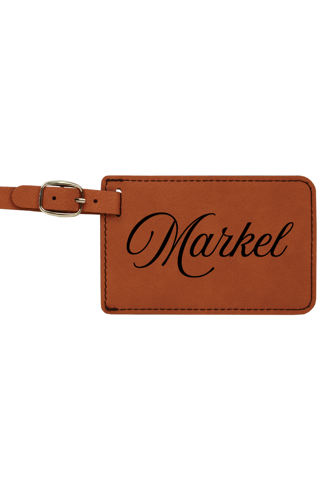 Markel - 4 1/4" x 2 3/4" Laserable Leatherette Luggage Tag