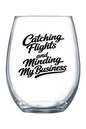 Minding My Business - Black Font 21 oz. Stemless Wine Glass