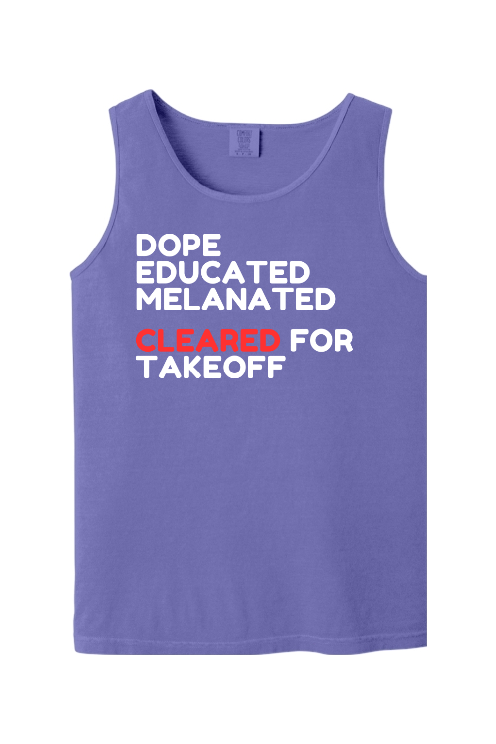 Cleared for Takeoff - White/Red Font Unisex Tank Top