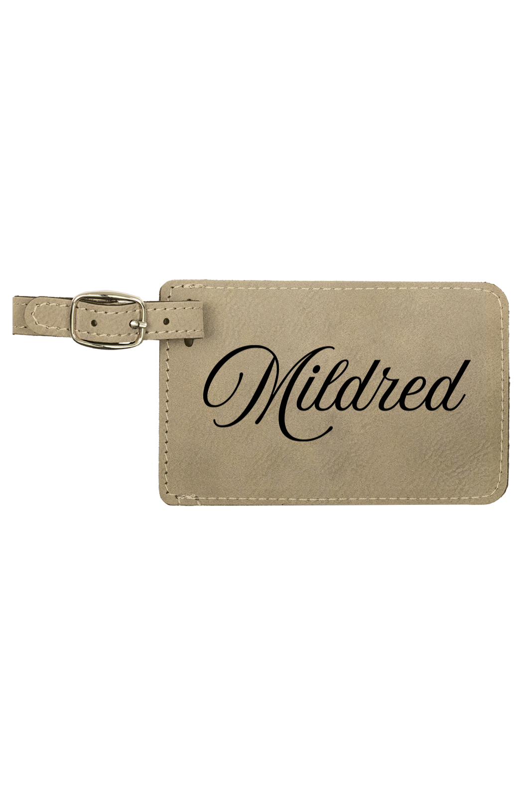 Mildred - 4 1/4" x 2 3/4" Laserable Leatherette Luggage Tag
