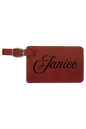 Janice - 4 1/4" x 2 3/4" Laserable Leatherette Luggage Tag