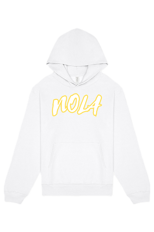 NOLA - Gold/White Font Unisex Heavyweight Hoodie