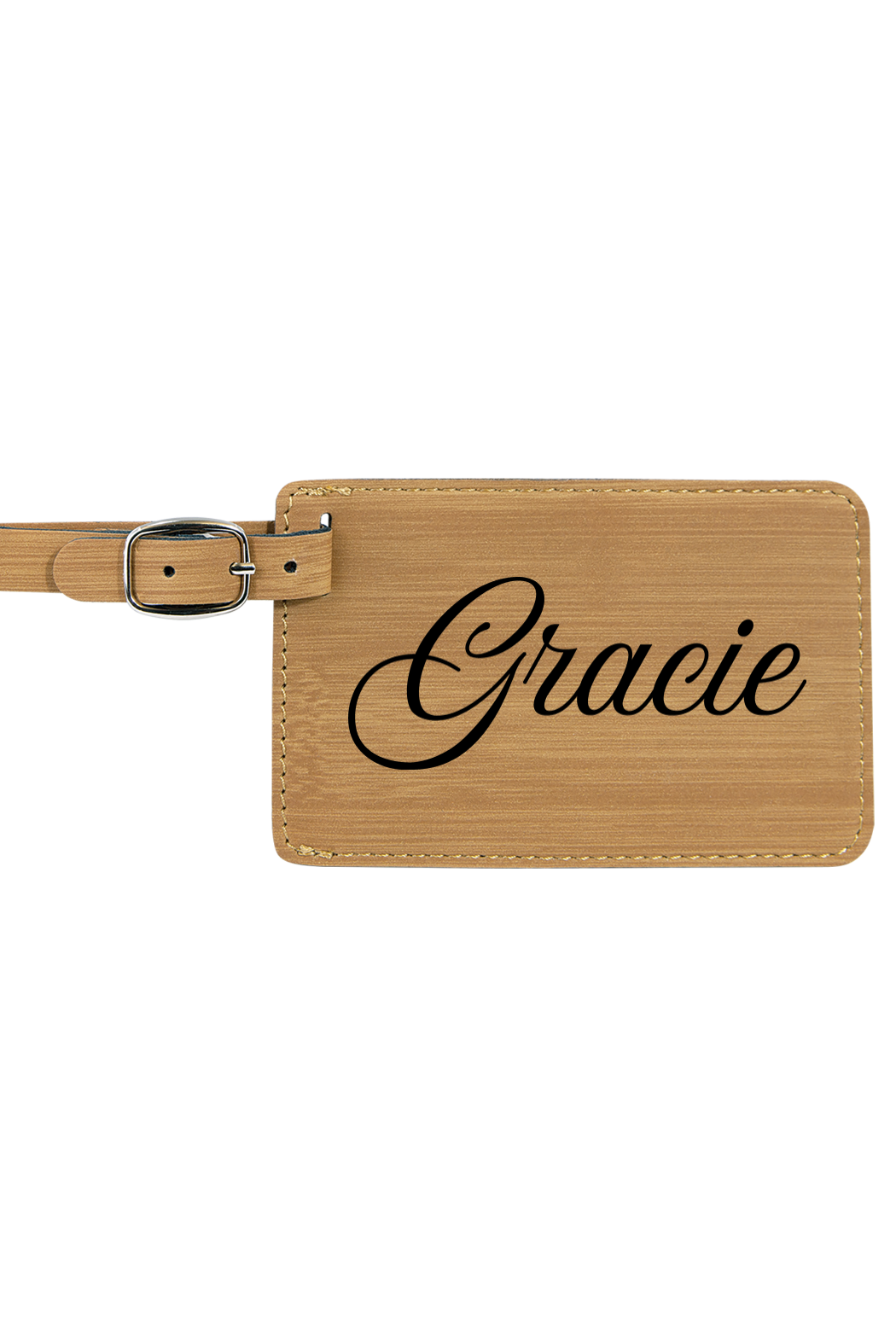 Gracie - 4 1/4" x 2 3/4" Laserable Leatherette Luggage Tag