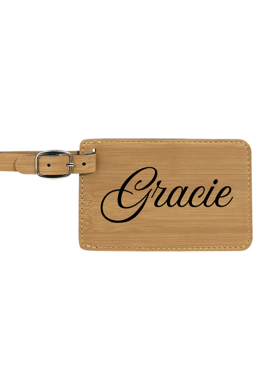 Gracie - 4 1/4" x 2 3/4" Laserable Leatherette Luggage Tag