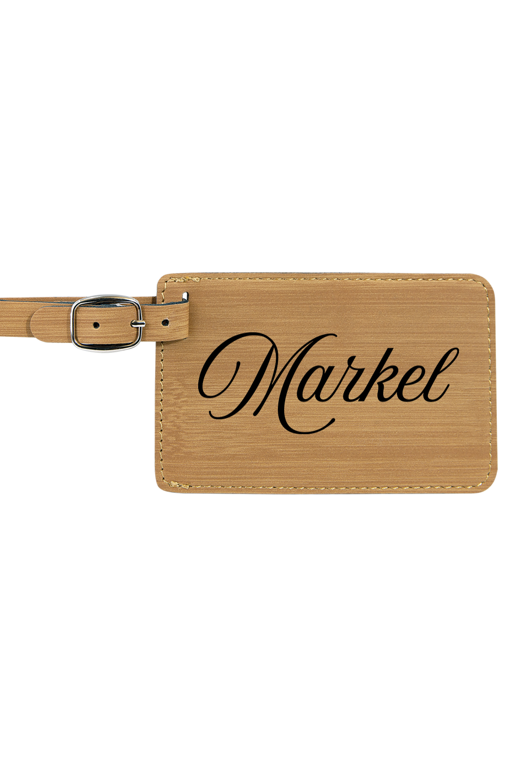 Markel - 4 1/4" x 2 3/4" Laserable Leatherette Luggage Tag