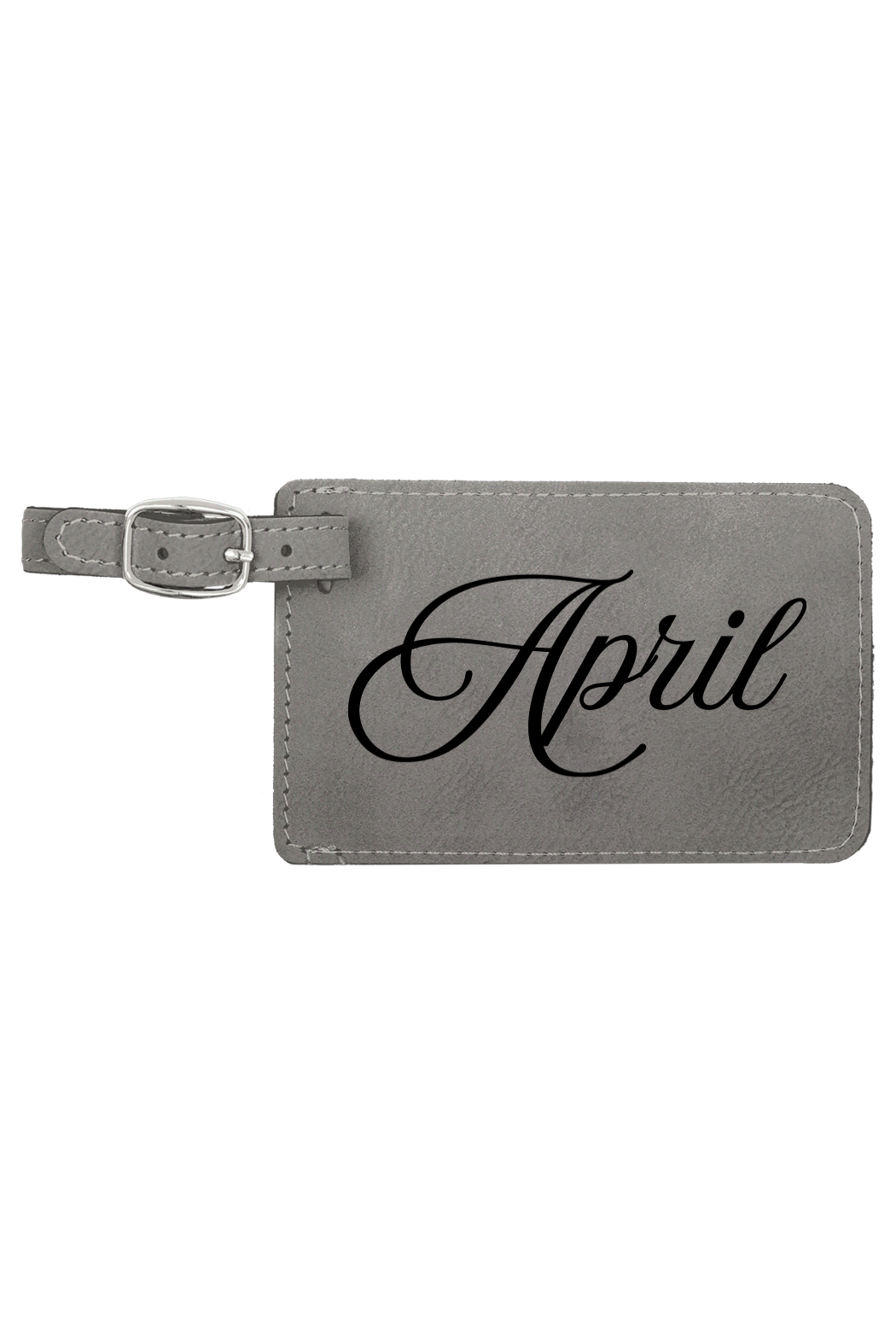 April - 4 1/4" x 2 3/4" Laserable Leatherette Luggage Tag