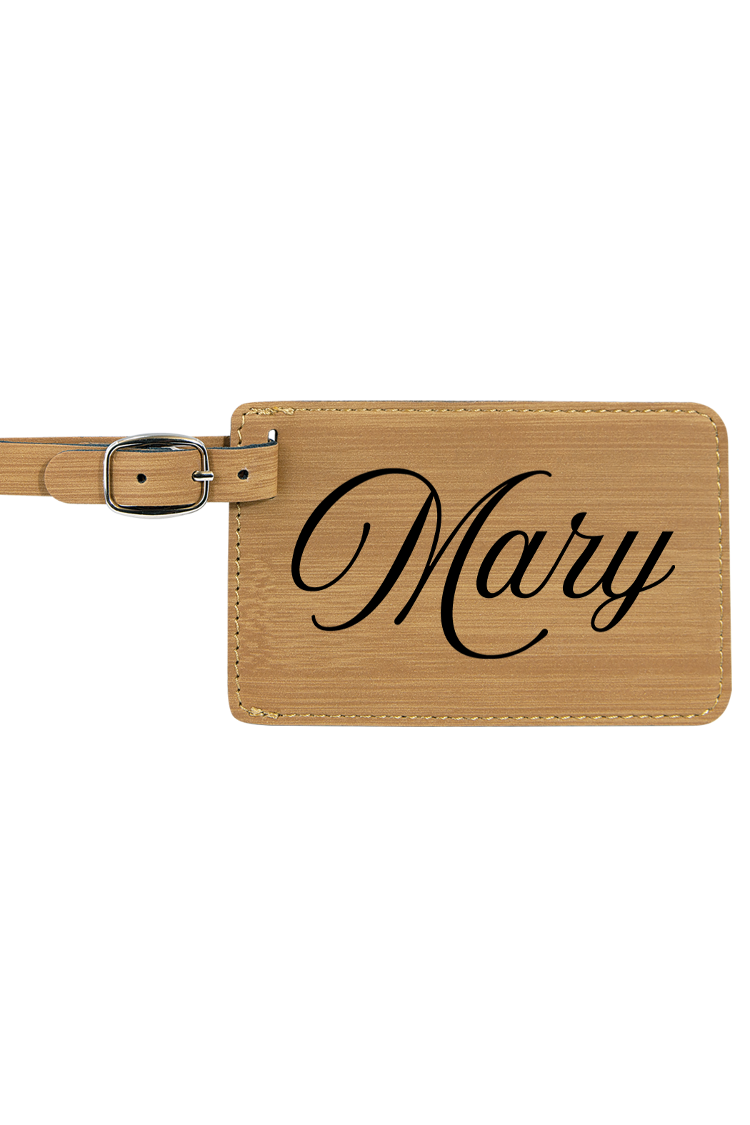 Mary - 4 1/4" x 2 3/4" Laserable Leatherette Luggage Tag