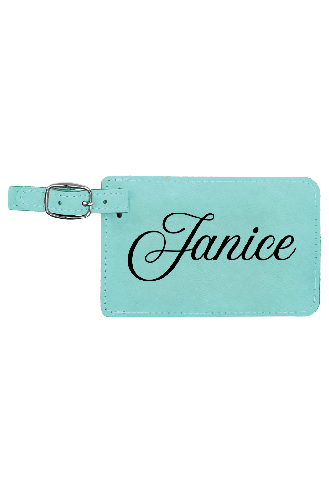 Janice - 4 1/4" x 2 3/4" Laserable Leatherette Luggage Tag