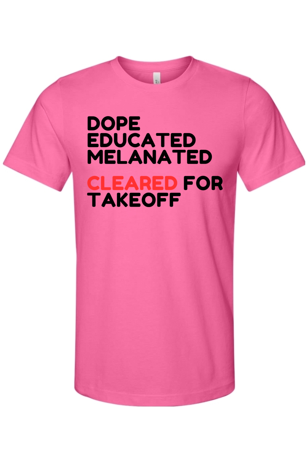 Cleared for Takeoff - Black/Red Font Unisex Short Sleeve Shirt