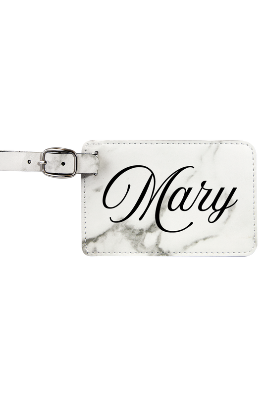 Mary - 4 1/4" x 2 3/4" Laserable Leatherette Luggage Tag