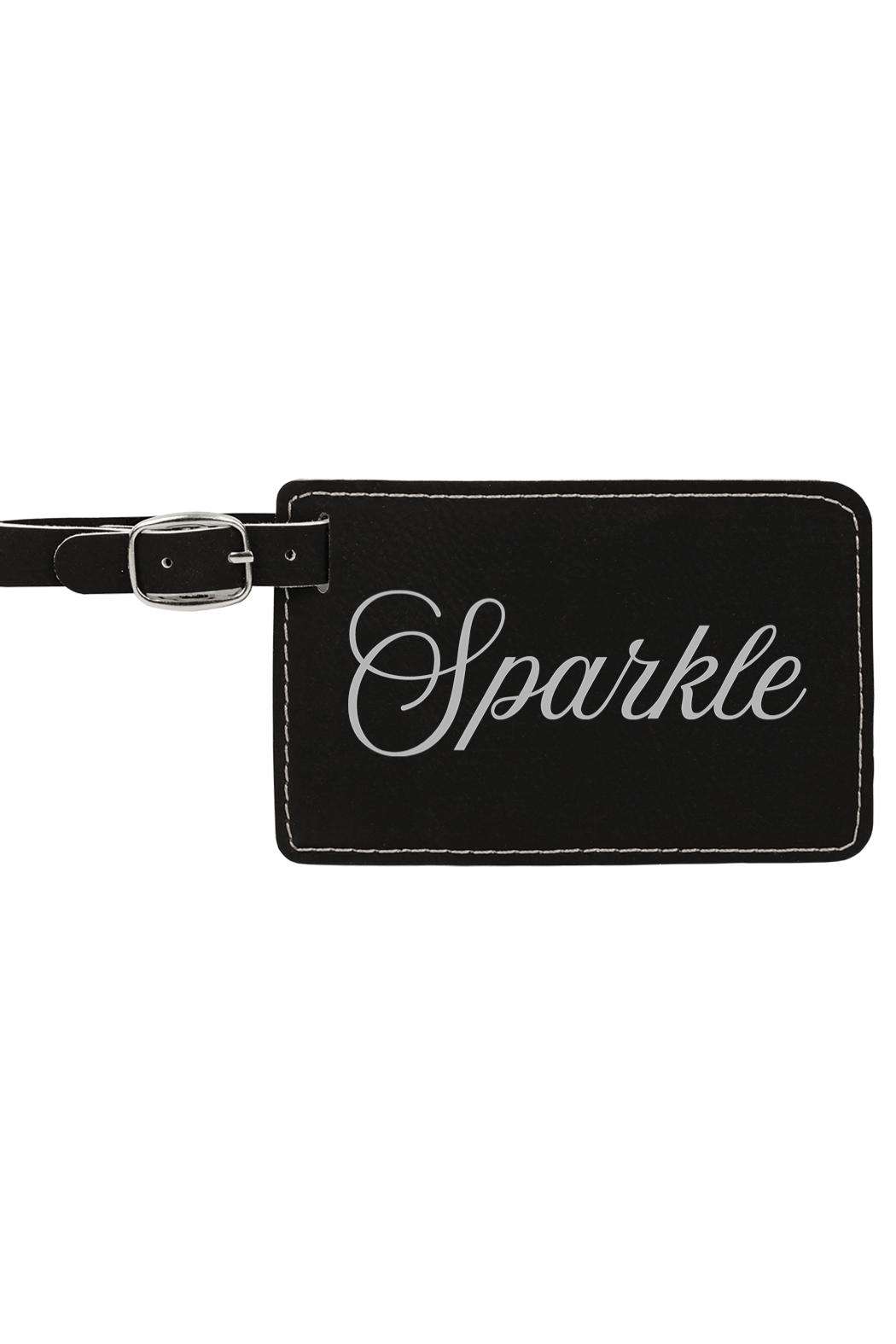 Sparkle - 4 1/4" x 2 3/4" Laserable Leatherette Luggage Tag
