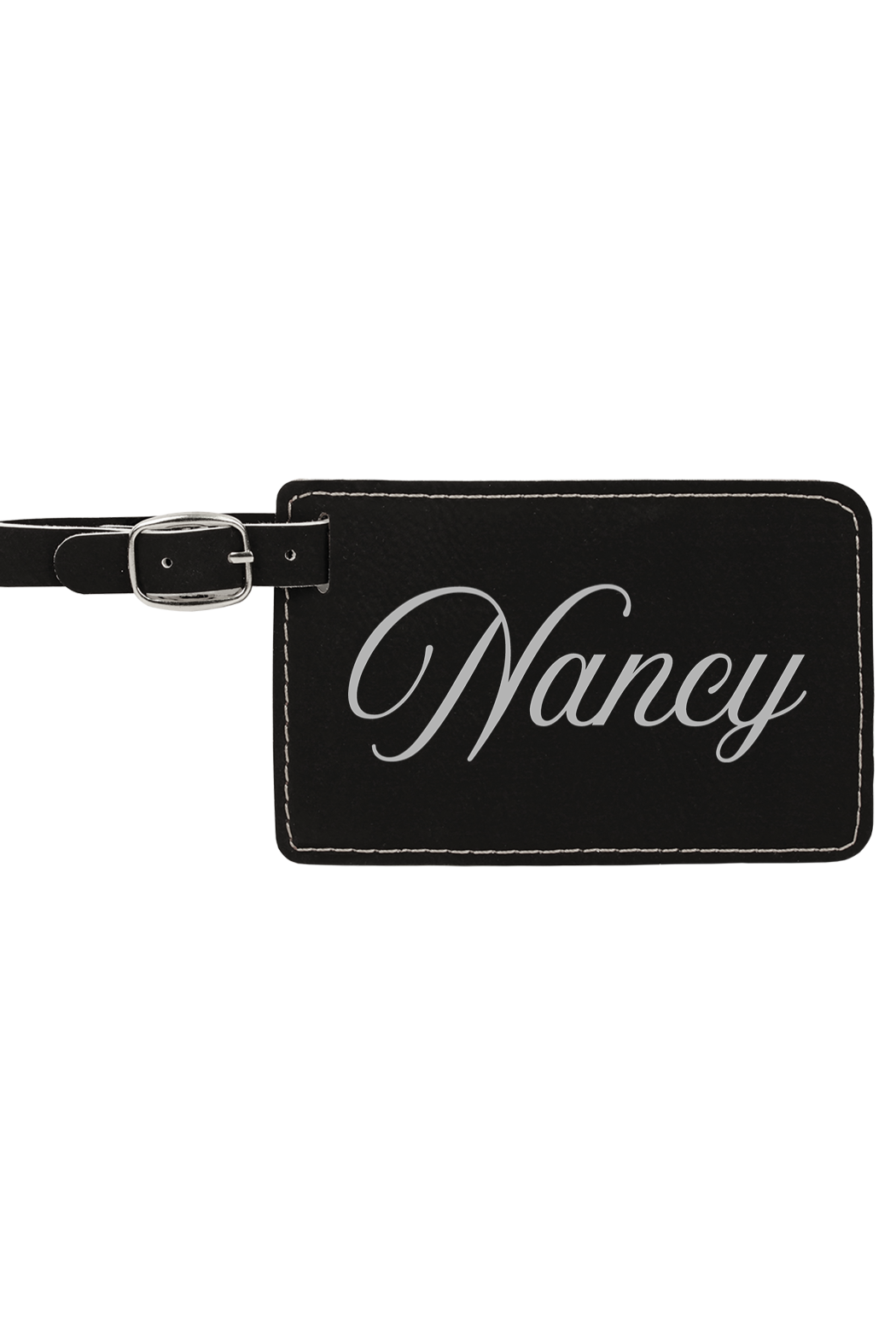 Nancy - 4 1/4" x 2 3/4" Laserable Leatherette Luggage Tag
