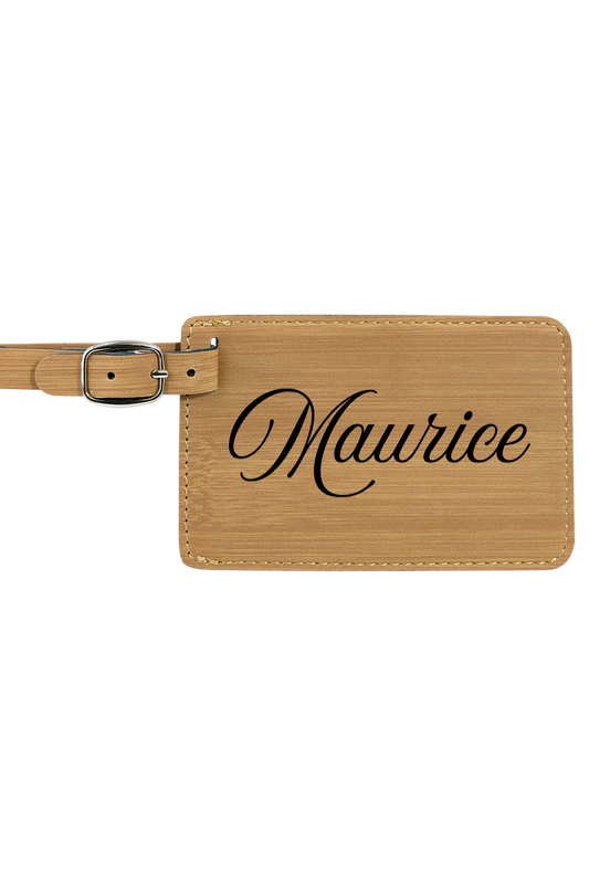Maurice - 4 1/4" x 2 3/4" Laserable Leatherette Luggage Tag