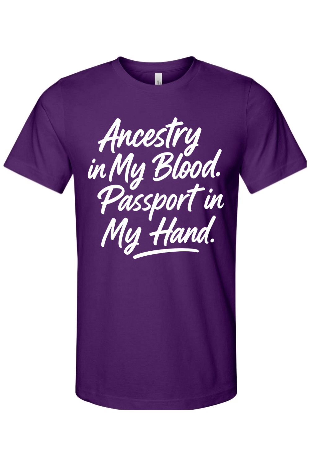 Ancestry in My Blood - White Font Unisex Short Sleeve Shirt