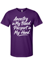 Ancestry in My Blood - White Font Unisex Short Sleeve Shirt