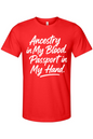 Ancestry in My Blood - White Font Unisex Short Sleeve Shirt