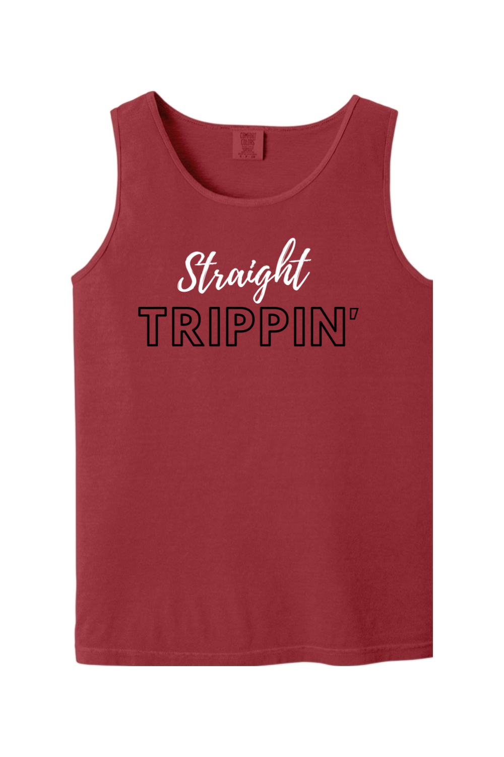 Straight Trippin' - White/Black Font Unisex Tank Top