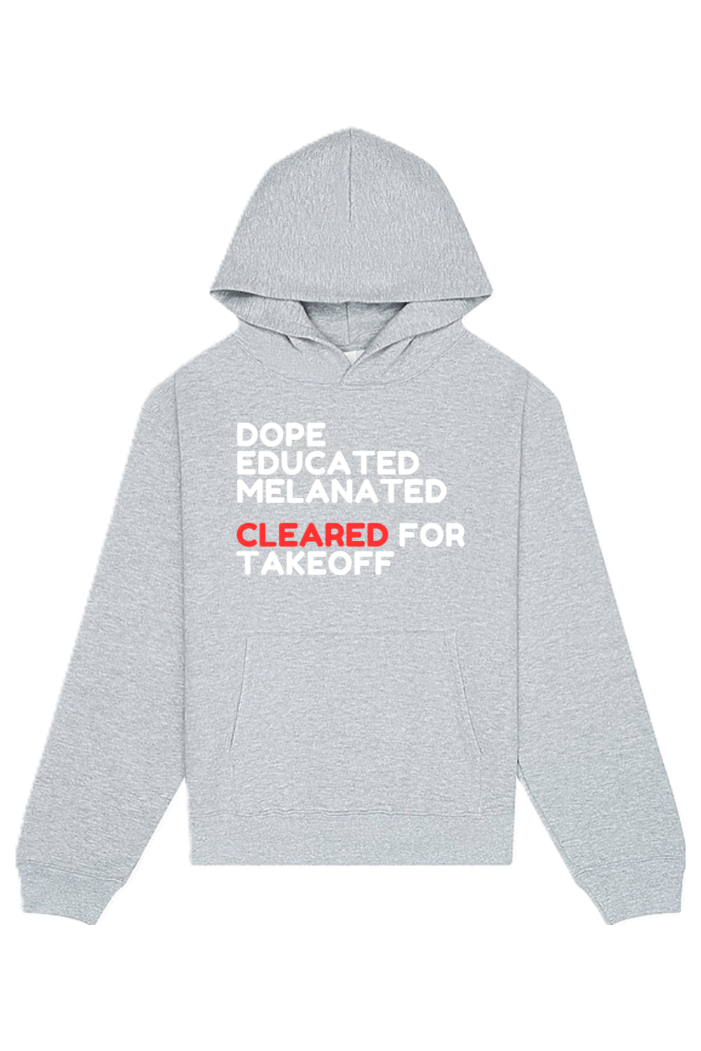 Cleared for Takeoff - White/Red Font Unisex Heavyweight Hoodie