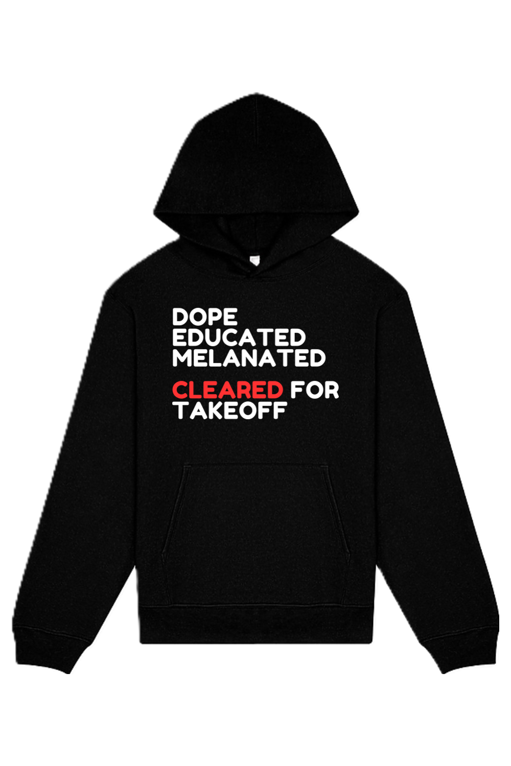 Cleared for Takeoff - White/Red Font Unisex Heavyweight Hoodie