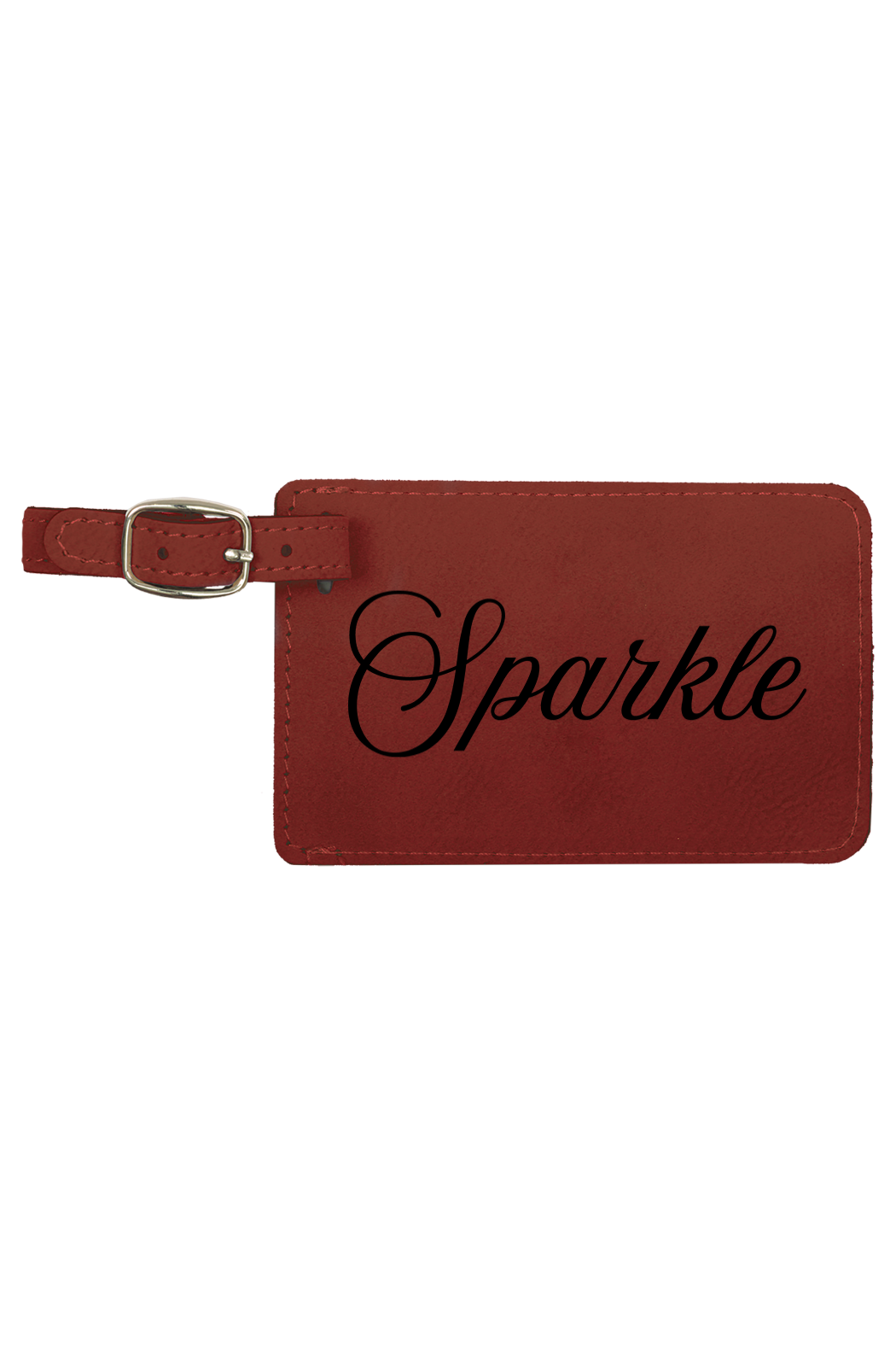 Sparkle - 4 1/4" x 2 3/4" Laserable Leatherette Luggage Tag