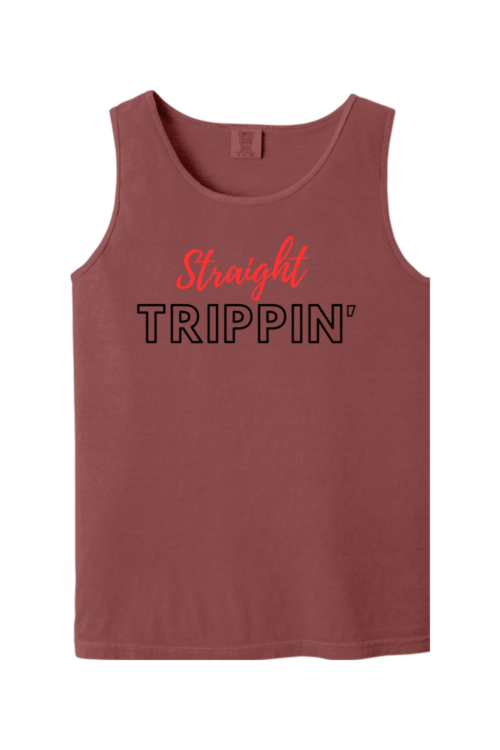 Straight Trippin' - Red/Black Font Unisex Tank Top