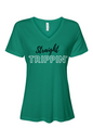 Straight Trippin' - Black/WhiteFont Women’s V-Neck Short Sleeve Shirt