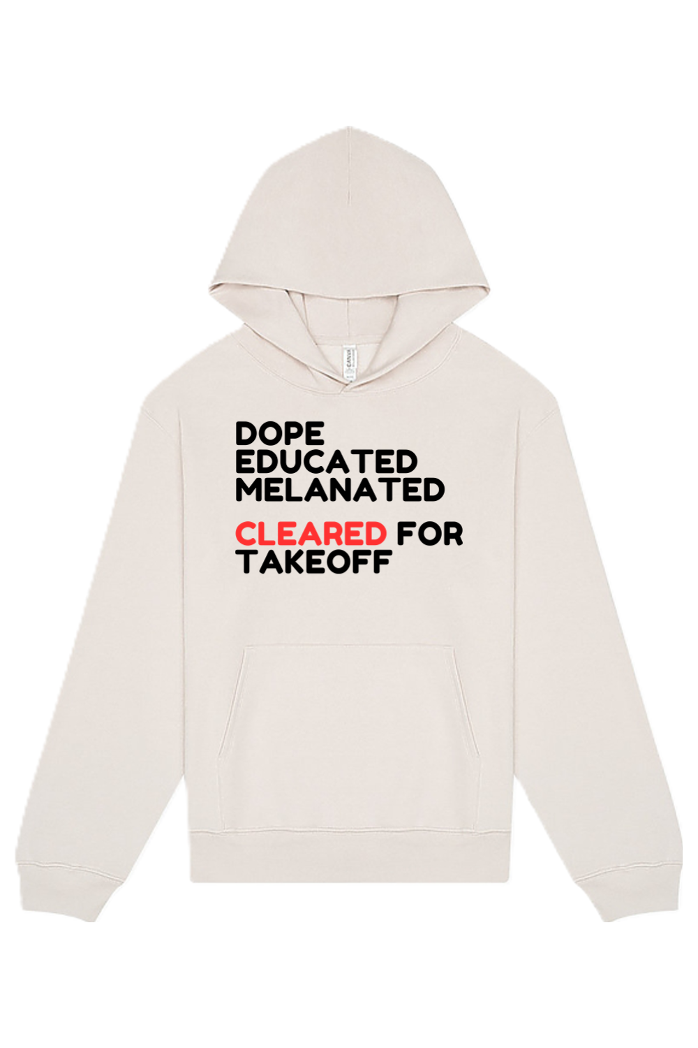 Cleared for Takeoff - Black/Red Font Unisex Heavyweight Hoodie