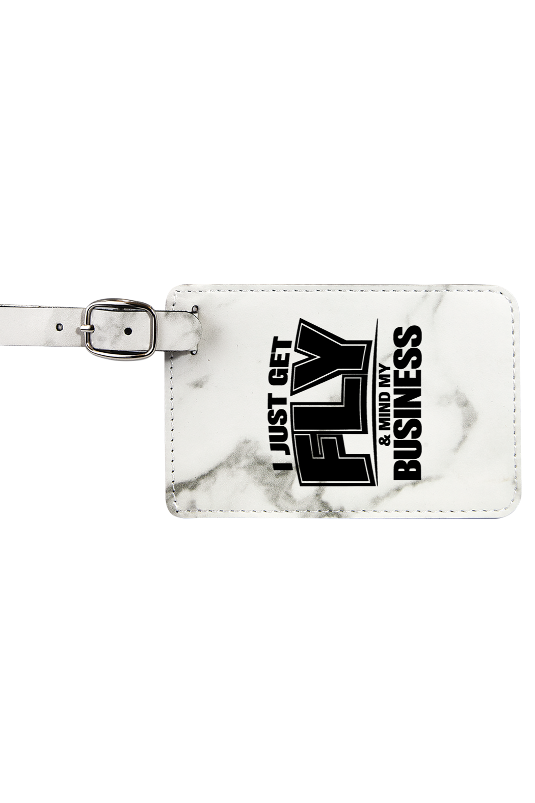Get Fly & Mind My Business V2 - 4 1/4" x 2 3/4" Laserable Leatherette Luggage Tag