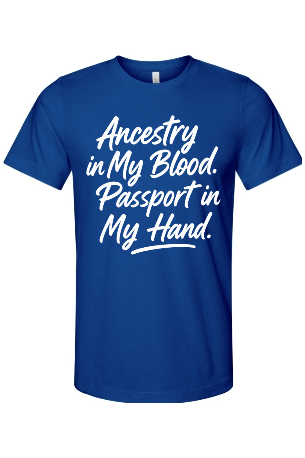 Ancestry in My Blood - White Font Unisex Short Sleeve Shirt