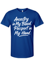 Ancestry in My Blood - White Font Unisex Short Sleeve Shirt