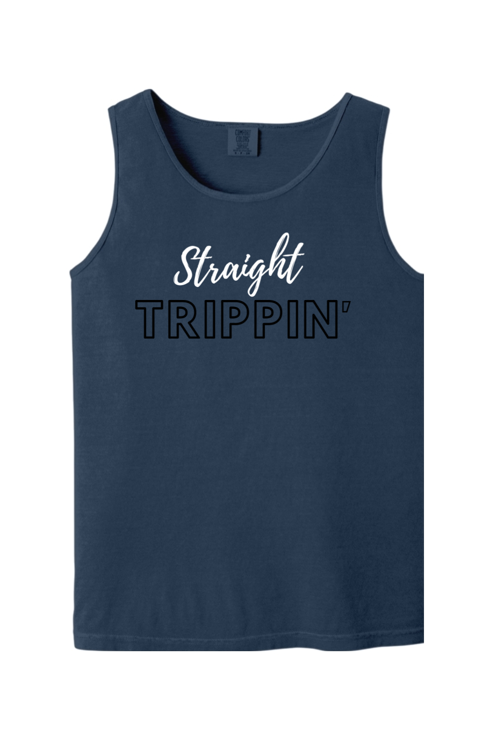 Straight Trippin' - White/Black Font Unisex Tank Top