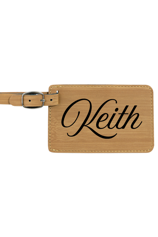 Keith - 4 1/4" x 2 3/4" Laserable Leatherette Luggage Tag