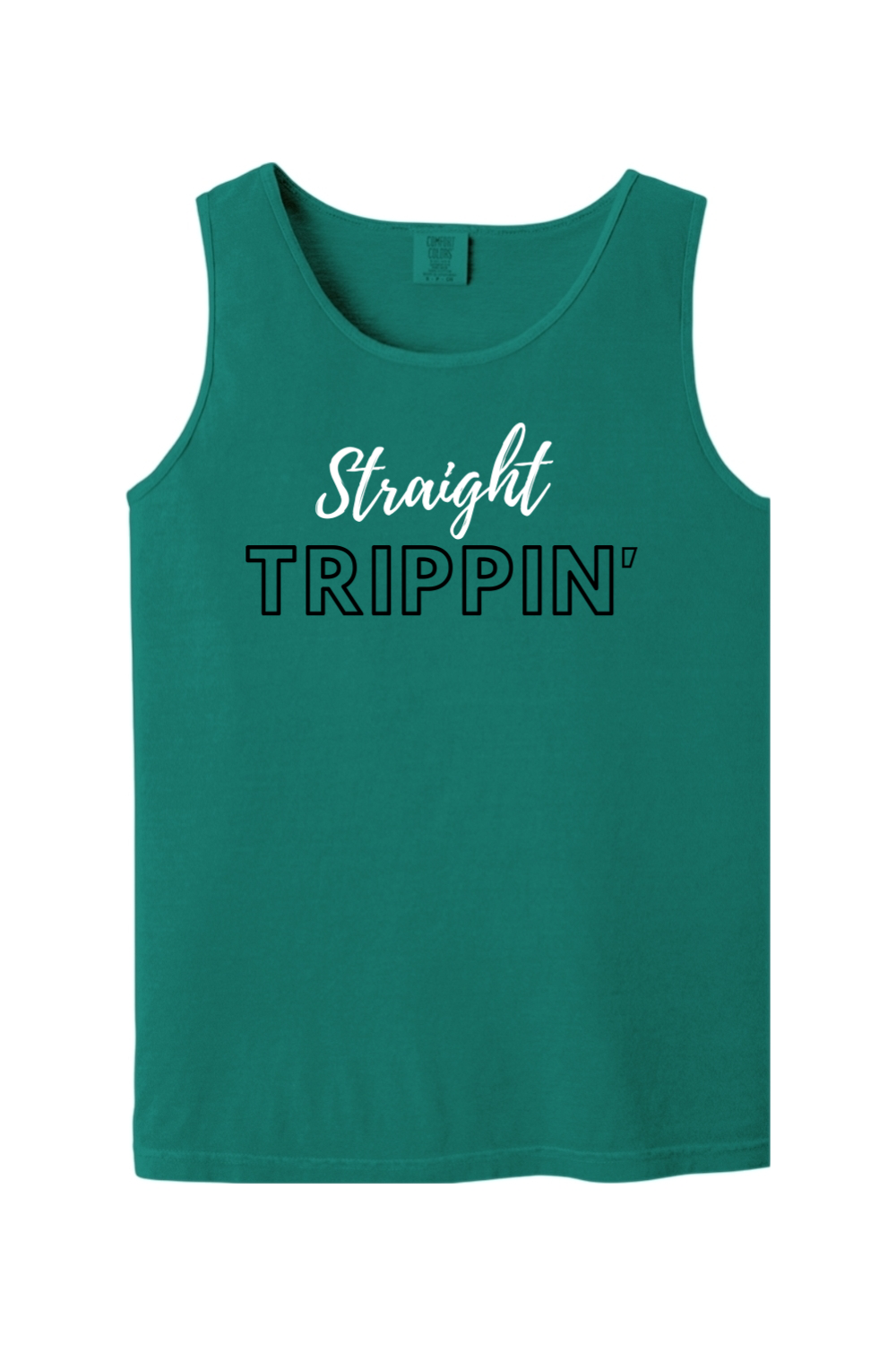 Straight Trippin' - White/Black Font Unisex Tank Top