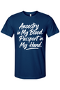Ancestry in My Blood - White Font Unisex Short Sleeve Shirt