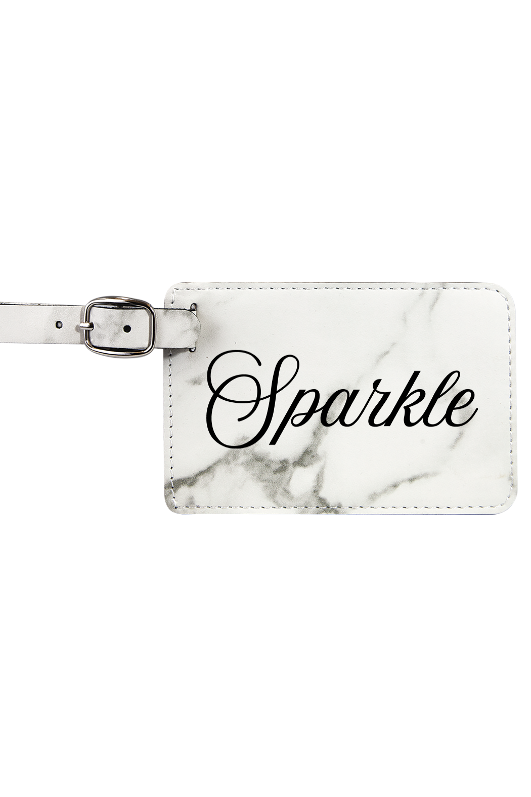 Sparkle - 4 1/4" x 2 3/4" Laserable Leatherette Luggage Tag