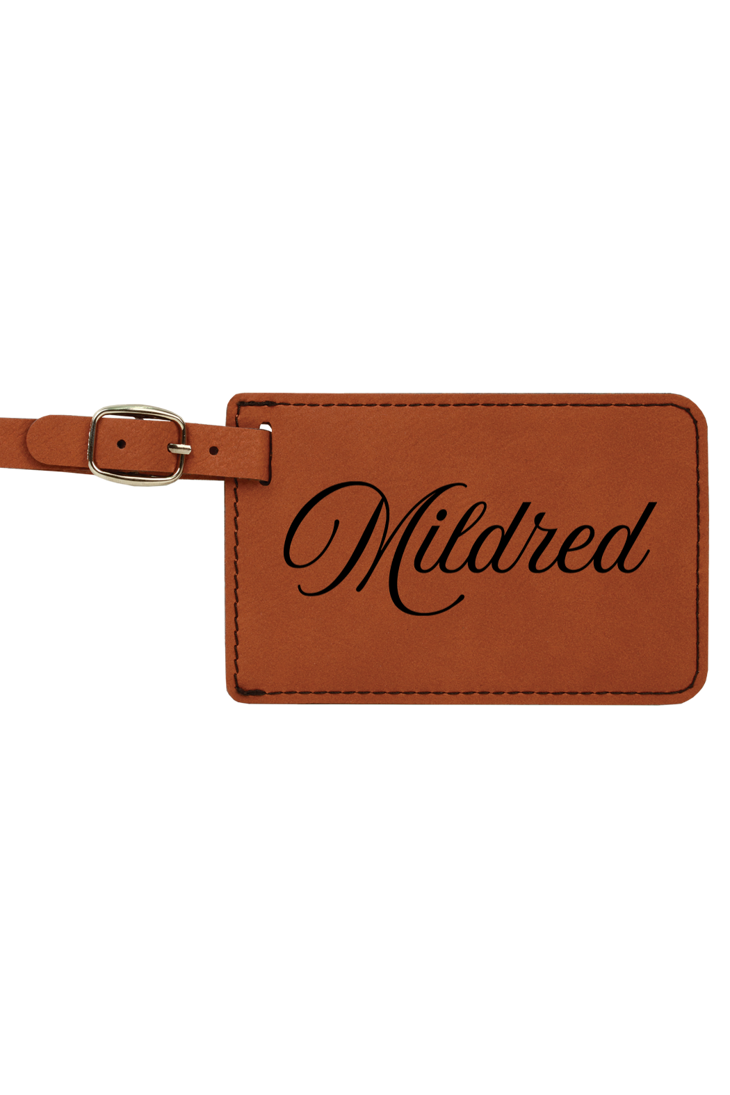 Mildred - 4 1/4" x 2 3/4" Laserable Leatherette Luggage Tag