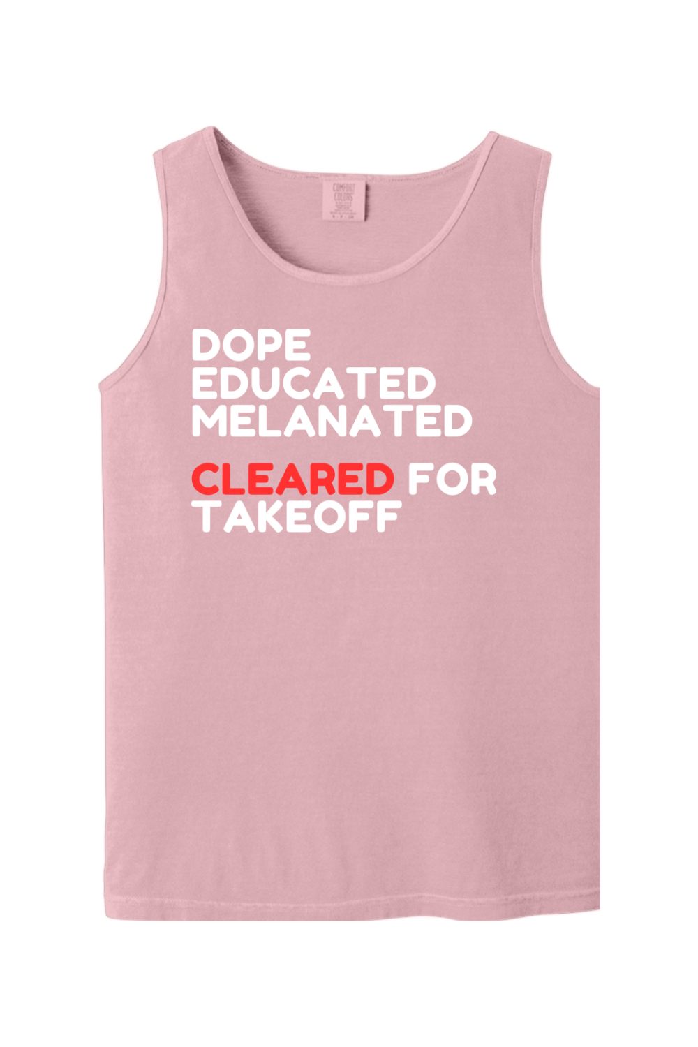 Cleared for Takeoff - White/Red Font Unisex Tank Top