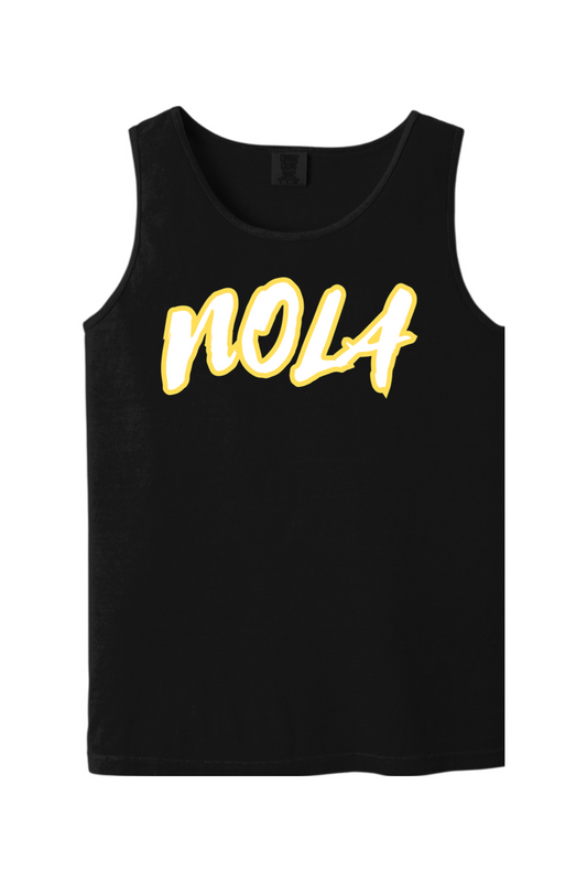 NOLA - Gold/White Font Unisex Tank Top