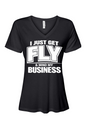 Get Fly & Mind My Business - White Font Short Sleeve V-Neck Shirt V2