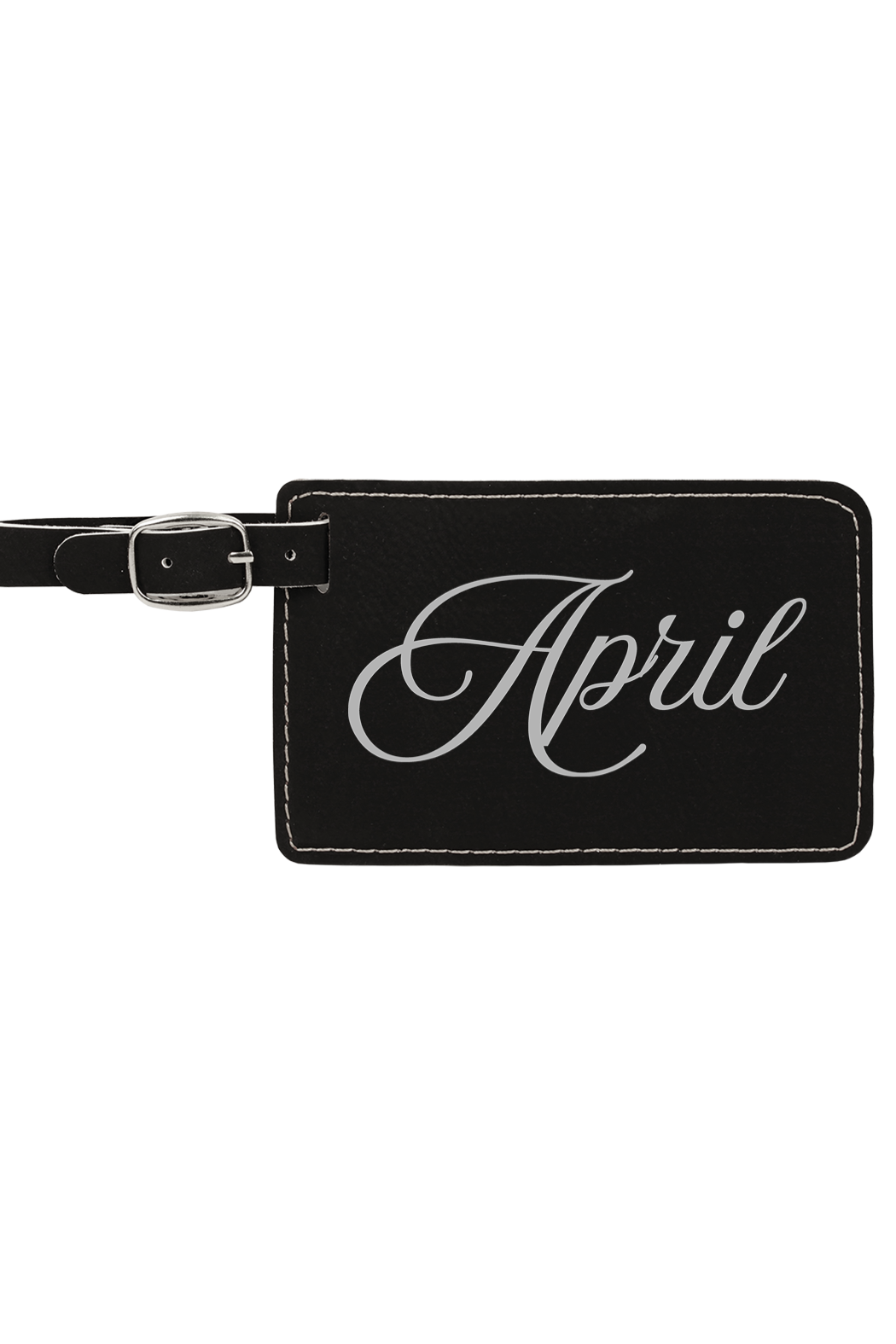 April - 4 1/4" x 2 3/4" Laserable Leatherette Luggage Tag