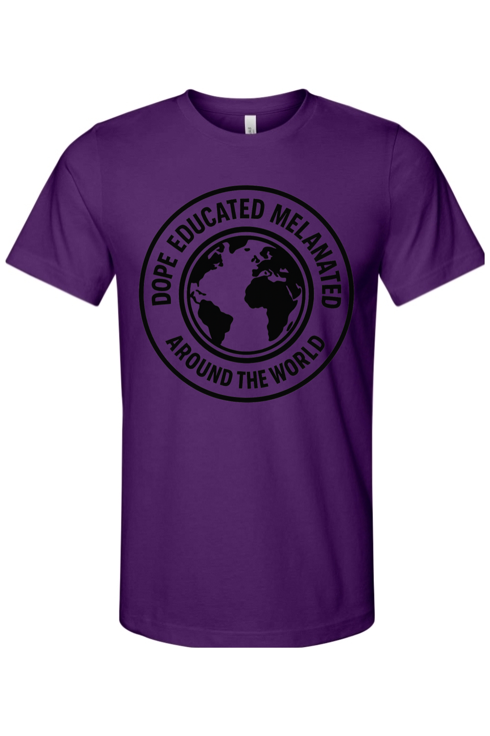 Dope Educated Melanated Stamp - Black Font Unisex Short Sleeve Shirt