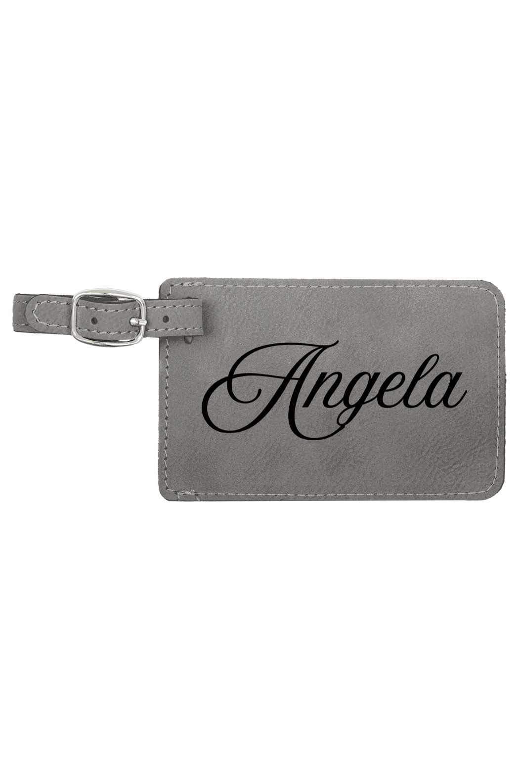Angela - 4 1/4" x 2 3/4" Laserable Leatherette Luggage Tag