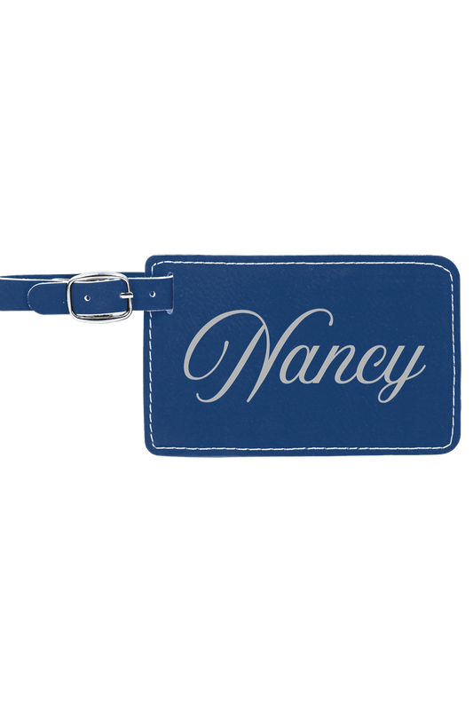 Nancy - 4 1/4" x 2 3/4" Laserable Leatherette Luggage Tag