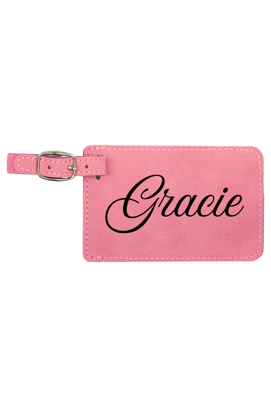 Gracie - 4 1/4" x 2 3/4" Laserable Leatherette Luggage Tag