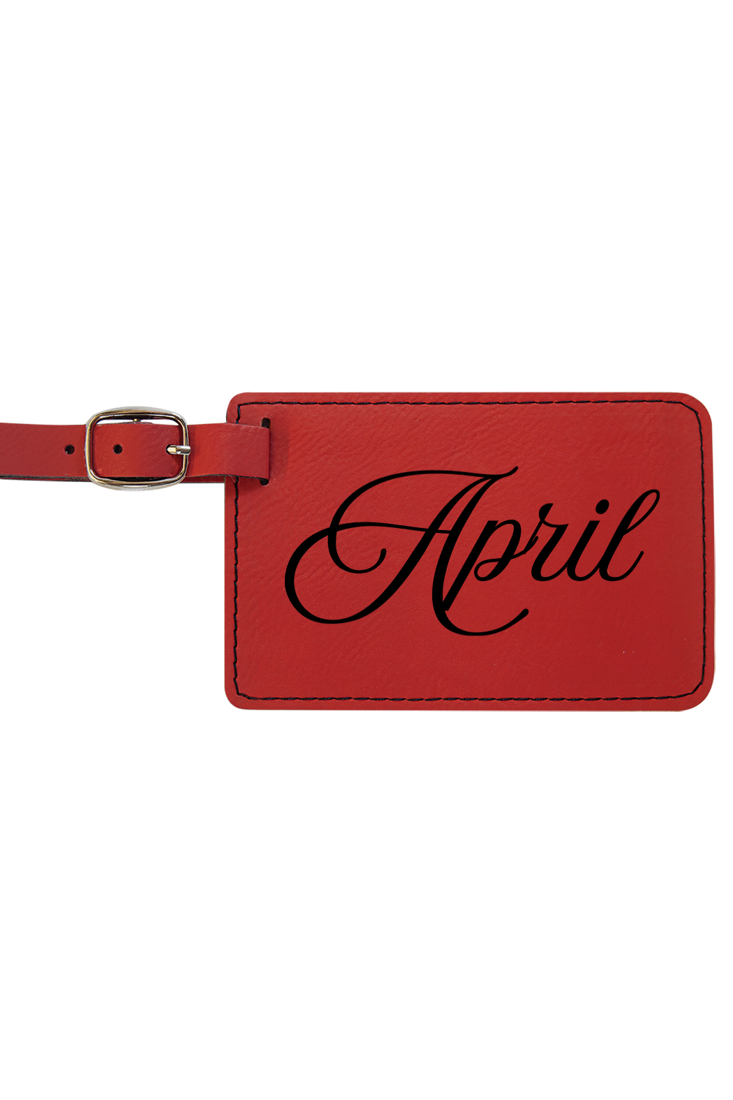 April - 4 1/4" x 2 3/4" Laserable Leatherette Luggage Tag