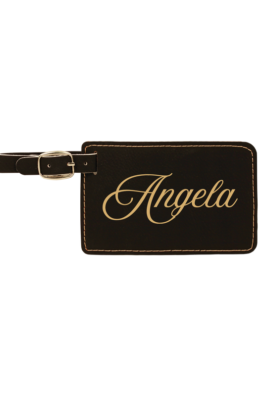 Angela - 4 1/4" x 2 3/4" Laserable Leatherette Luggage Tag