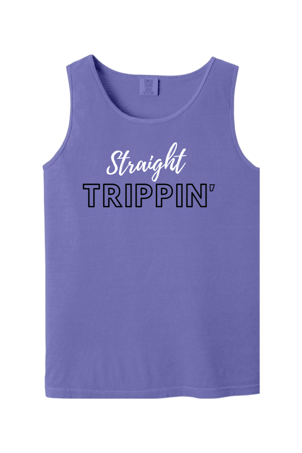 Straight Trippin' - White/Black Font Unisex Tank Top