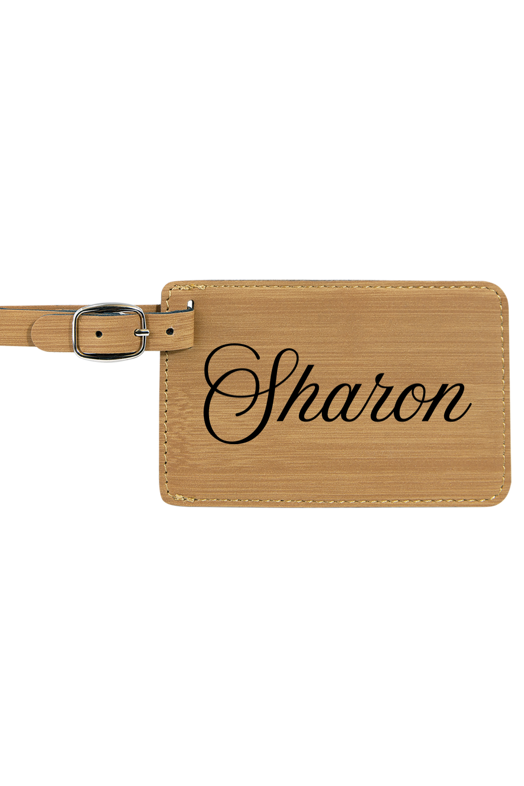 Sharon - 4 1/4" x 2 3/4" Laserable Leatherette Luggage Tag