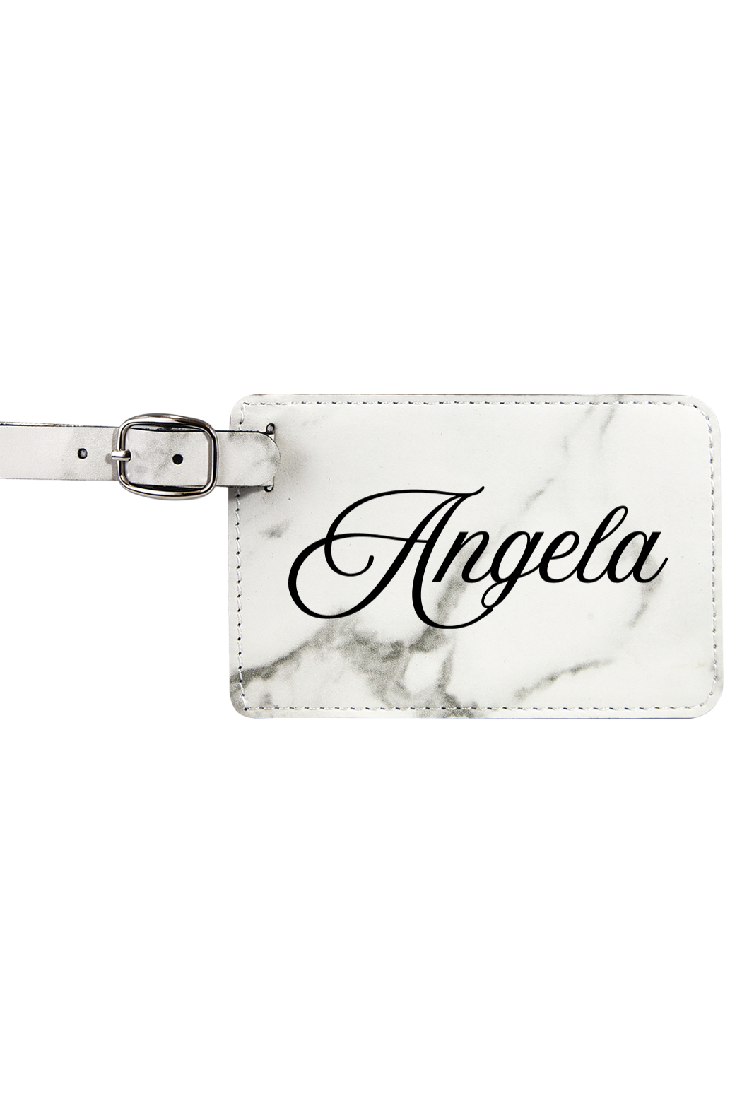 Angela - 4 1/4" x 2 3/4" Laserable Leatherette Luggage Tag